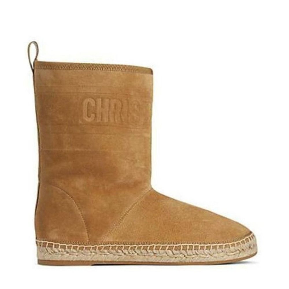 Dior Light Brown Granville Chez Moi Suede Shearling Ankle Boots/Booties size 42